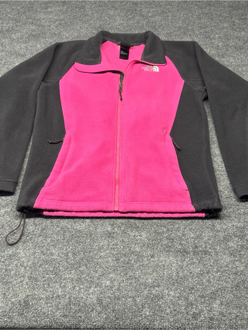 The North Face Pink and Black Fleece Zip Jacket